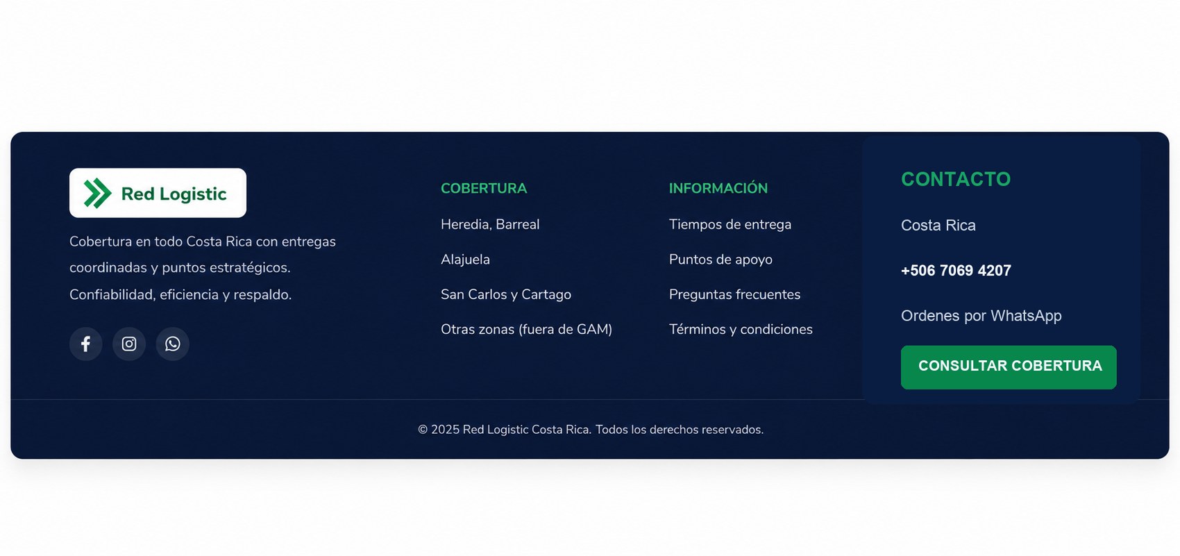 Red Logistic Costa Rica cobertura e informacion logistica